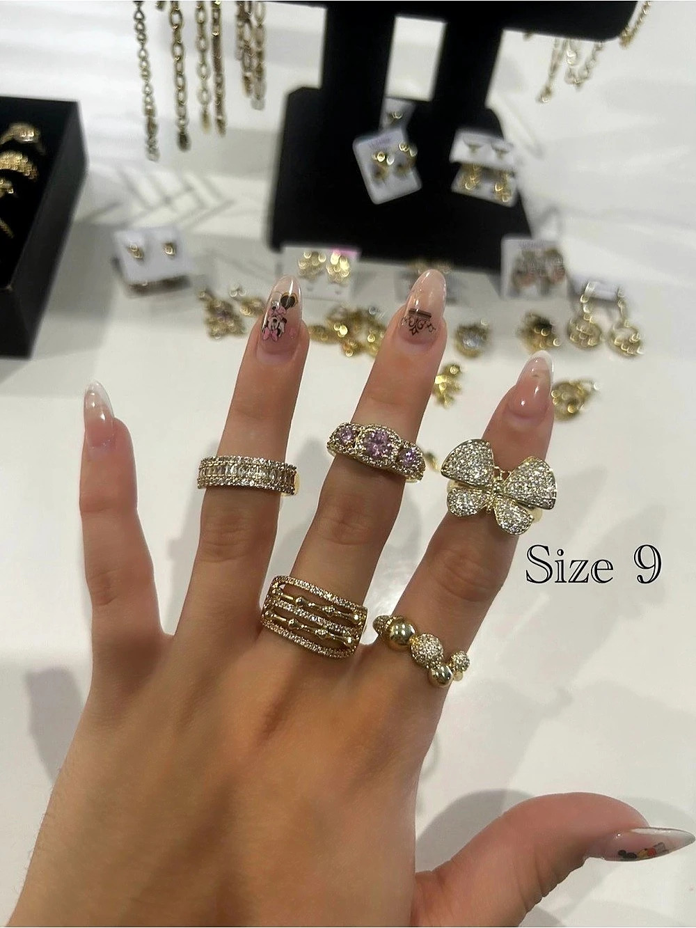 Xuping Gold-Tone Rhinestone Jewelry Rings - Picture 7 of 17